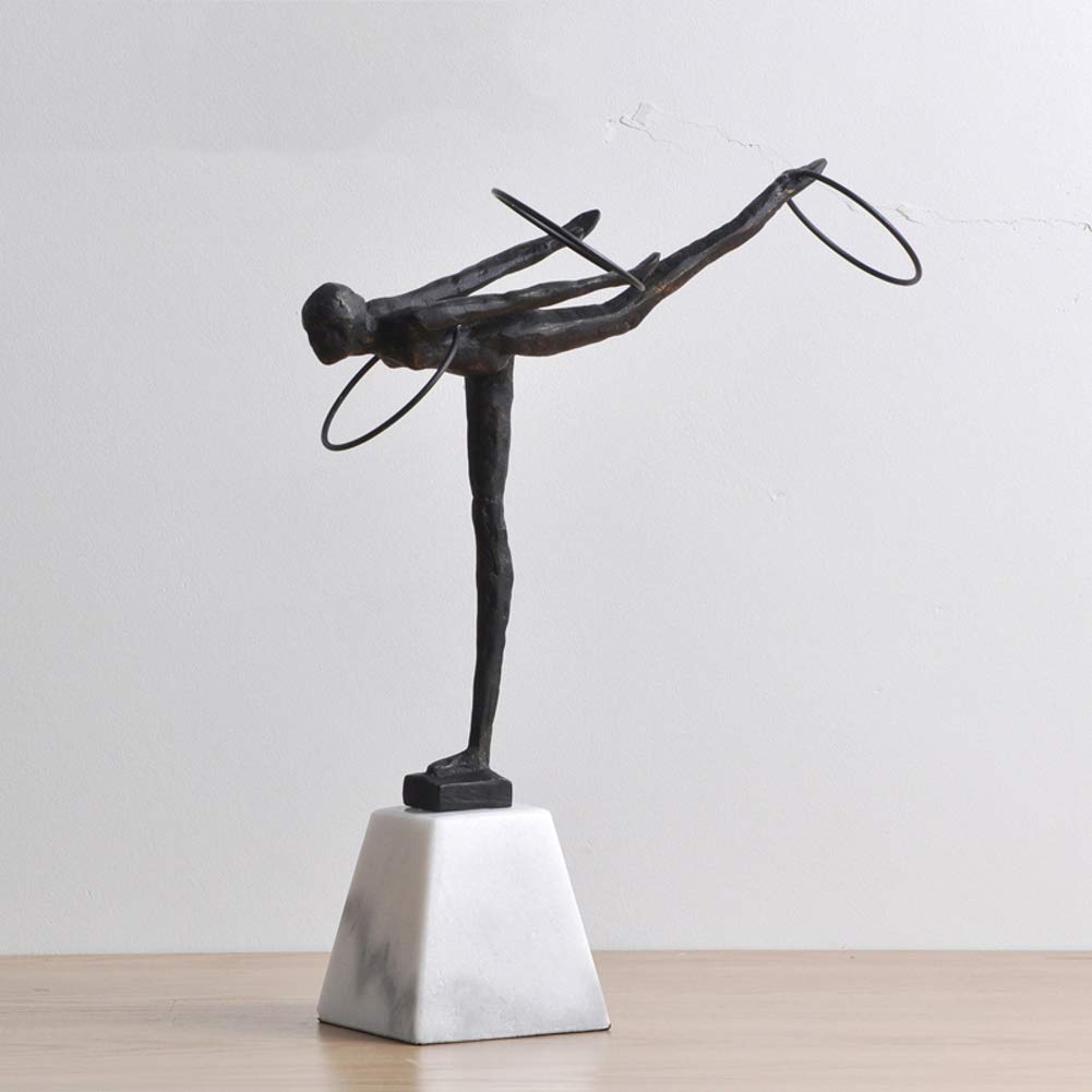 Antique Bronze-Look Male Gymnast Sculpture,Modern Simplicity Metal Statue,Tabletop Decoration for Home Office Study Ornament-j 34x13x27cm(13x5x11inch) 34x13x27cm(13x5x11inch) Gift