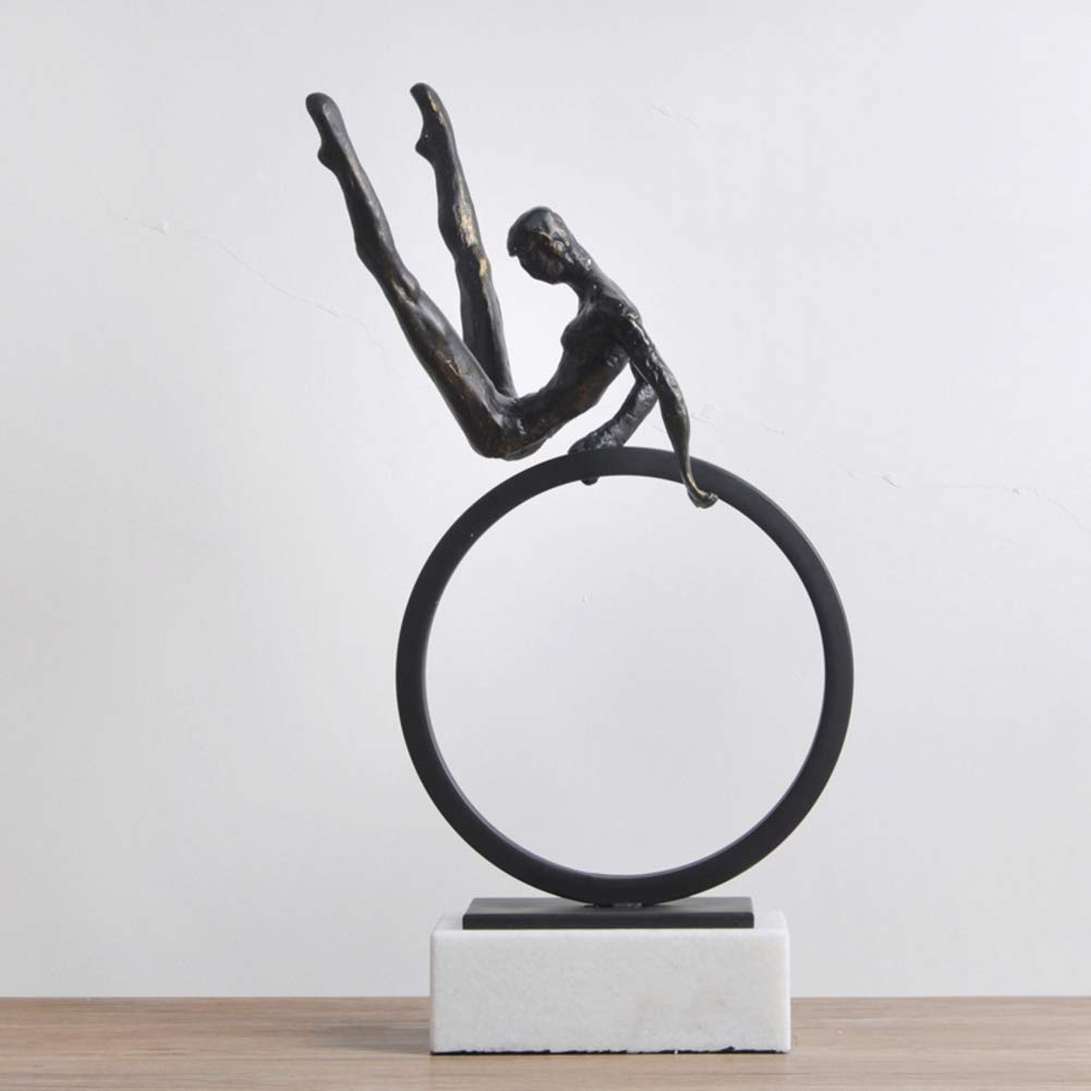 Antique Bronze-Look Male Gymnast Sculpture,Modern Simplicity Metal Statue,Tabletop Decoration for Home Office Study Ornament-j 34x13x27cm(13x5x11inch) 34x13x27cm(13x5x11inch) Gift