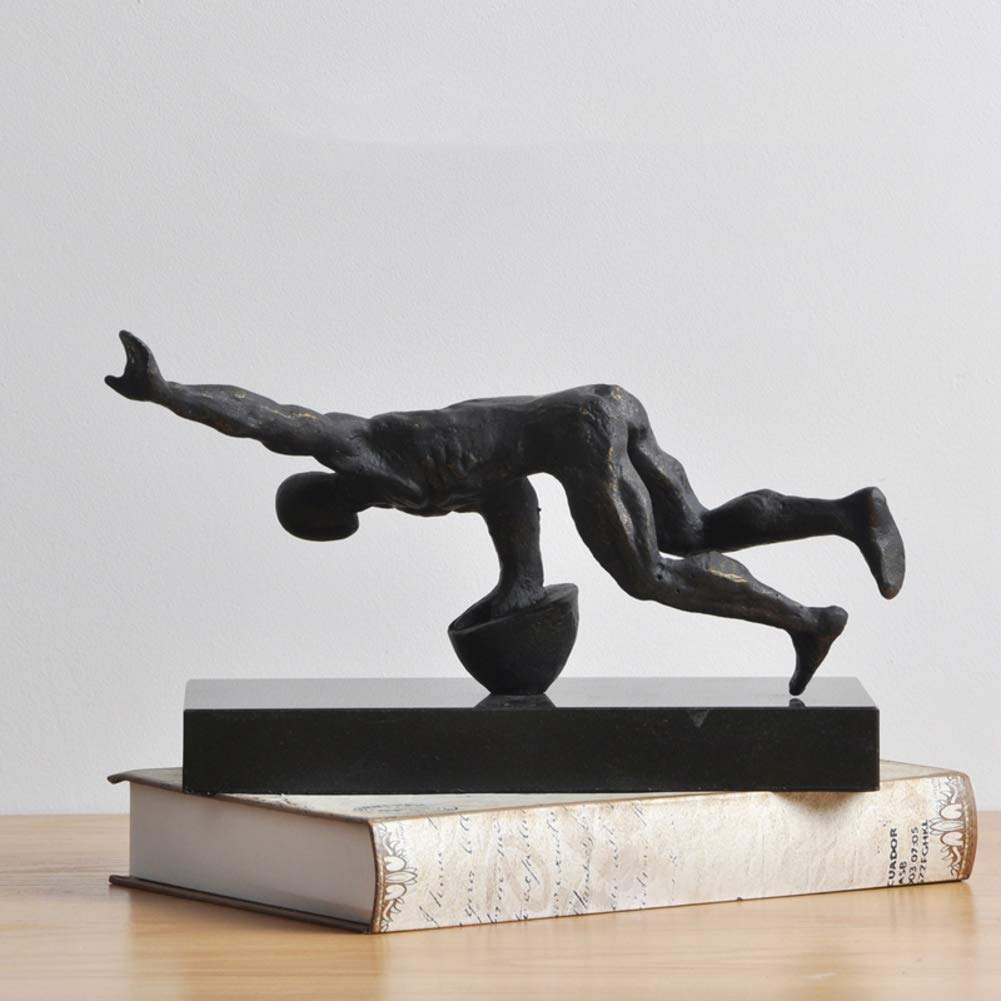 Antique Bronze-Look Male Gymnast Sculpture,Modern Simplicity Metal Statue,Tabletop Decoration for Home Office Study Ornament-j 34x13x27cm(13x5x11inch) 34x13x27cm(13x5x11inch) Gift