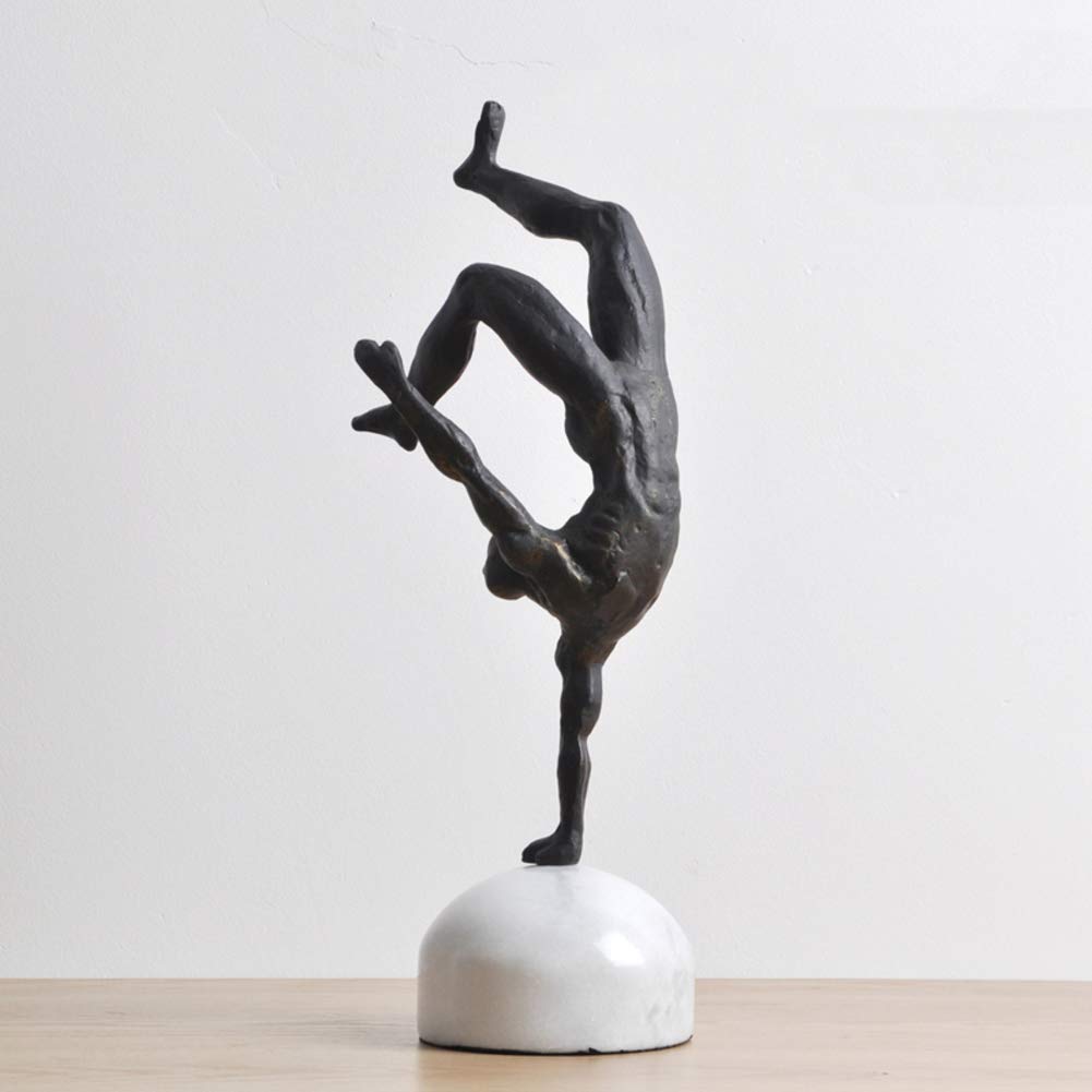 Antique Bronze-Look Male Gymnast Sculpture,Modern Simplicity Metal Statue,Tabletop Decoration for Home Office Study Ornament-j 34x13x27cm(13x5x11inch) 34x13x27cm(13x5x11inch) Gift