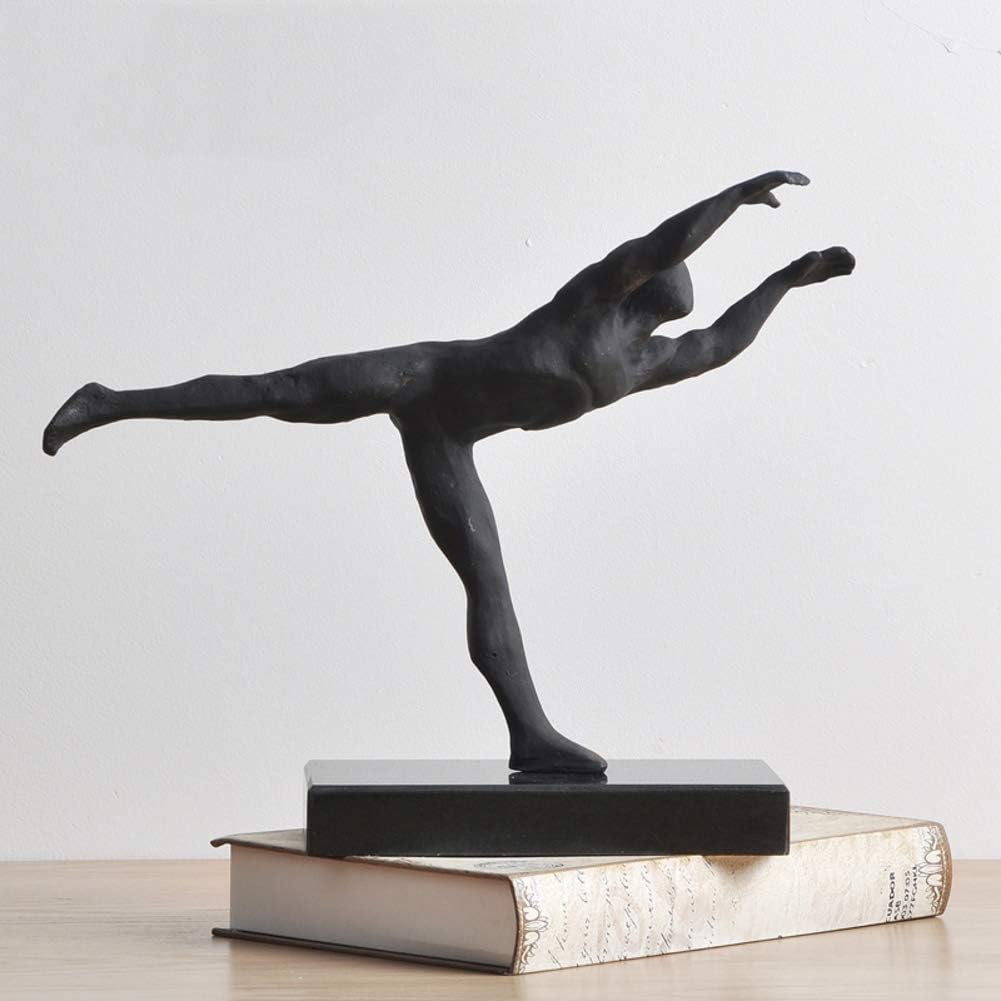 Antique Bronze-Look Male Gymnast Sculpture,Modern Simplicity Metal Statue,Tabletop Decoration for Home Office Study Ornament-j 34x13x27cm(13x5x11inch) 34x13x27cm(13x5x11inch) Gift