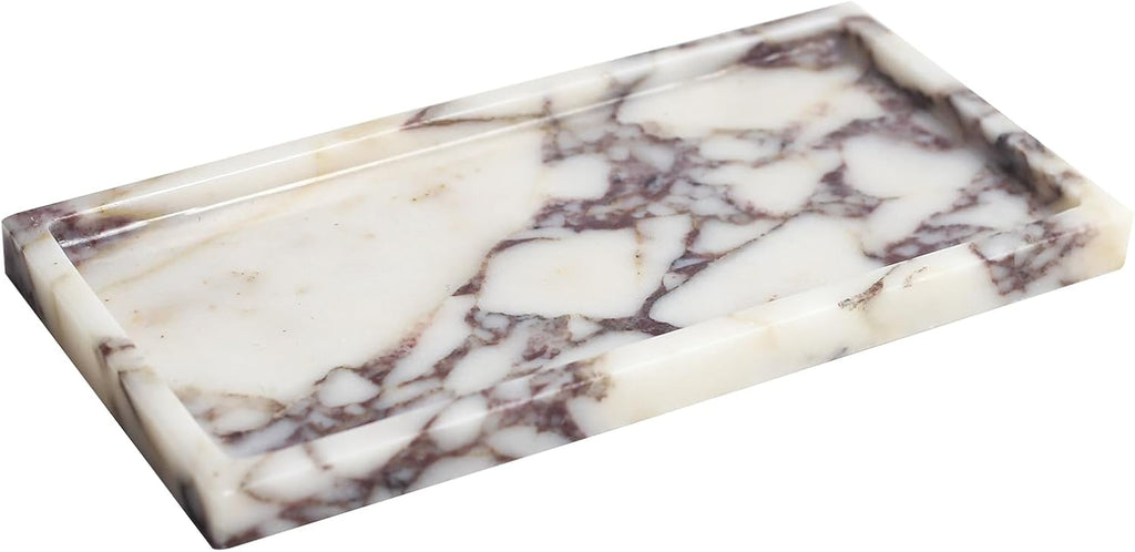 100% Natural Luxury Calaccata Viola Marble Small Hand Towel Tray Holder Organizer, Makeup Bathroom Holder