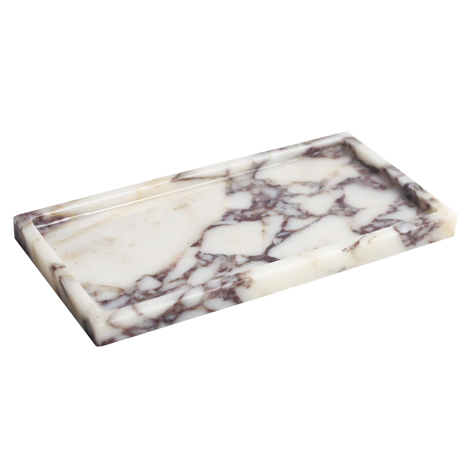 100% Natural Luxury Calaccata Viola Marble Small Hand Towel Tray Holder Organizer, Makeup Bathroom Holder
