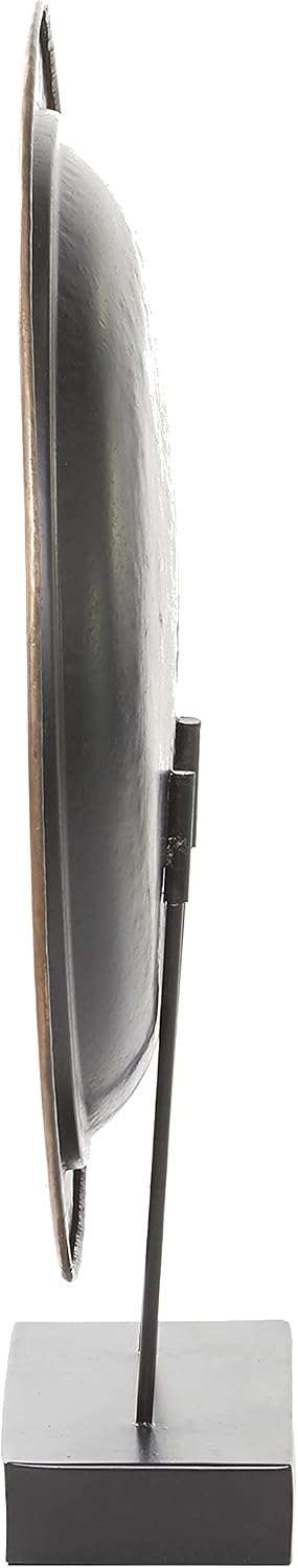 Deco 79 Metal Geometric Decorative Sculpture Home Decor Statue with Black Stand, Accent Figurine 25" x 6" x 30", Copper