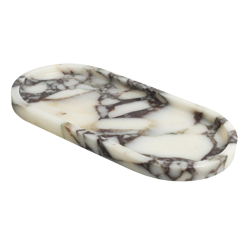 100% Natural Luxury Calaccata Viola Marble Small Hand Towel Tray Holder Organizer, Makeup Bathroom Holder