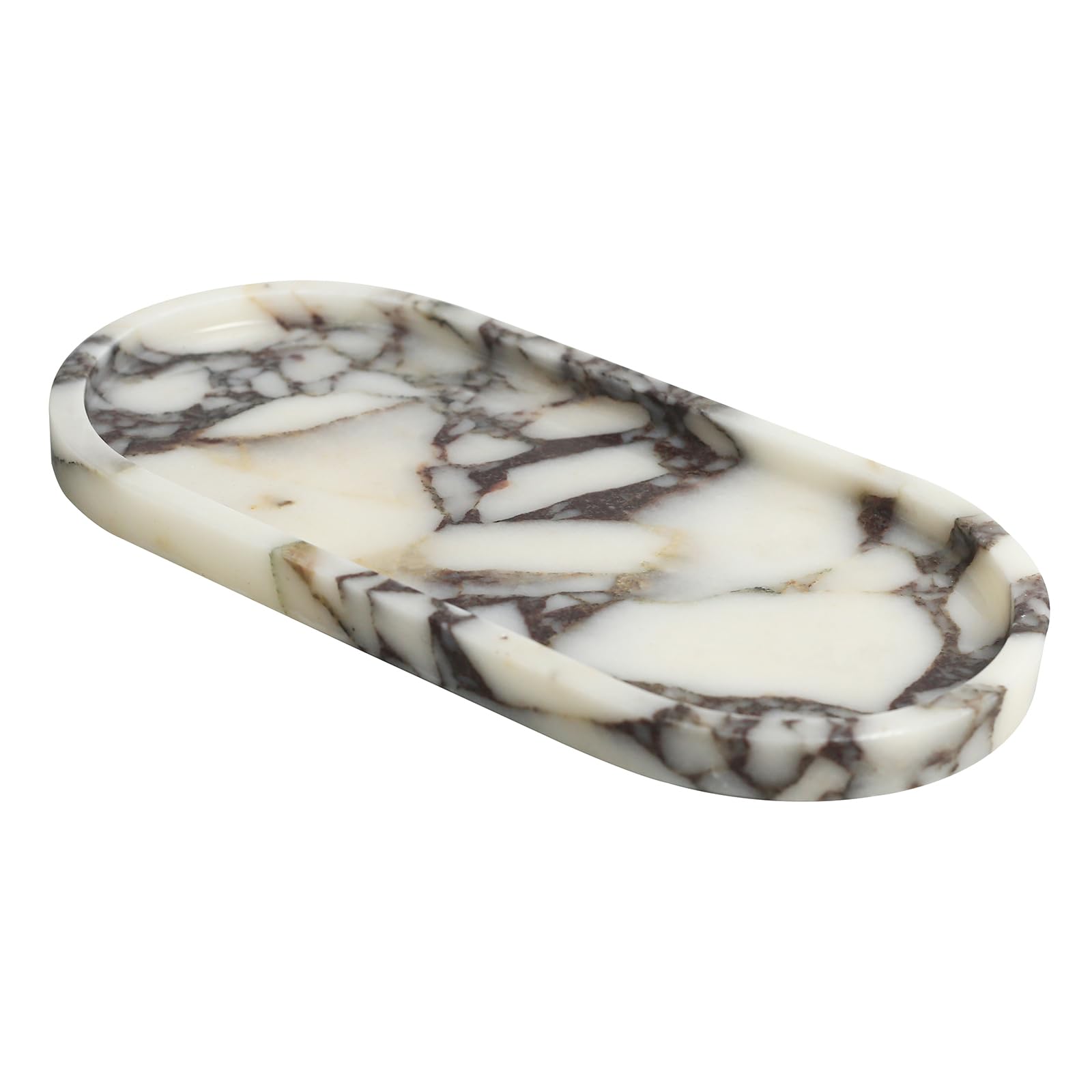 100% Natural Luxury Calaccata Viola Marble Small Hand Towel Tray Holder Organizer, Makeup Bathroom Holder