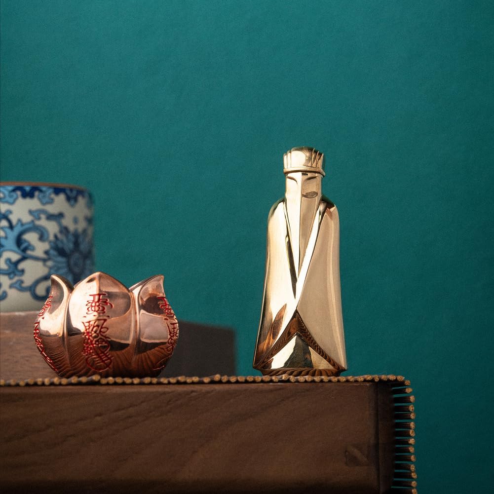 COPPERTIST.WU Wengzhong Guardian Figurine Desk Sculpture Statues, Collectible Metal Art Decor (Bronze)