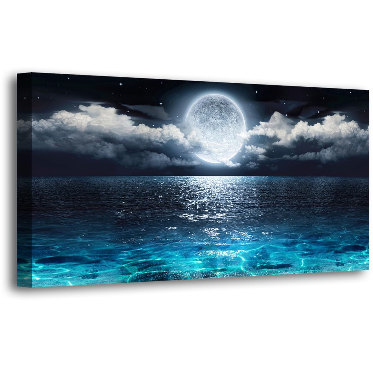 Abstract Canvas Wall Art for Living room Office Bedroom Golden Blue Wall Art Print Oil Paintings Modern Abstract River Texture Pictures Wall Decor Artwork Waterproof Ready to Hang - 20in * 40inch
