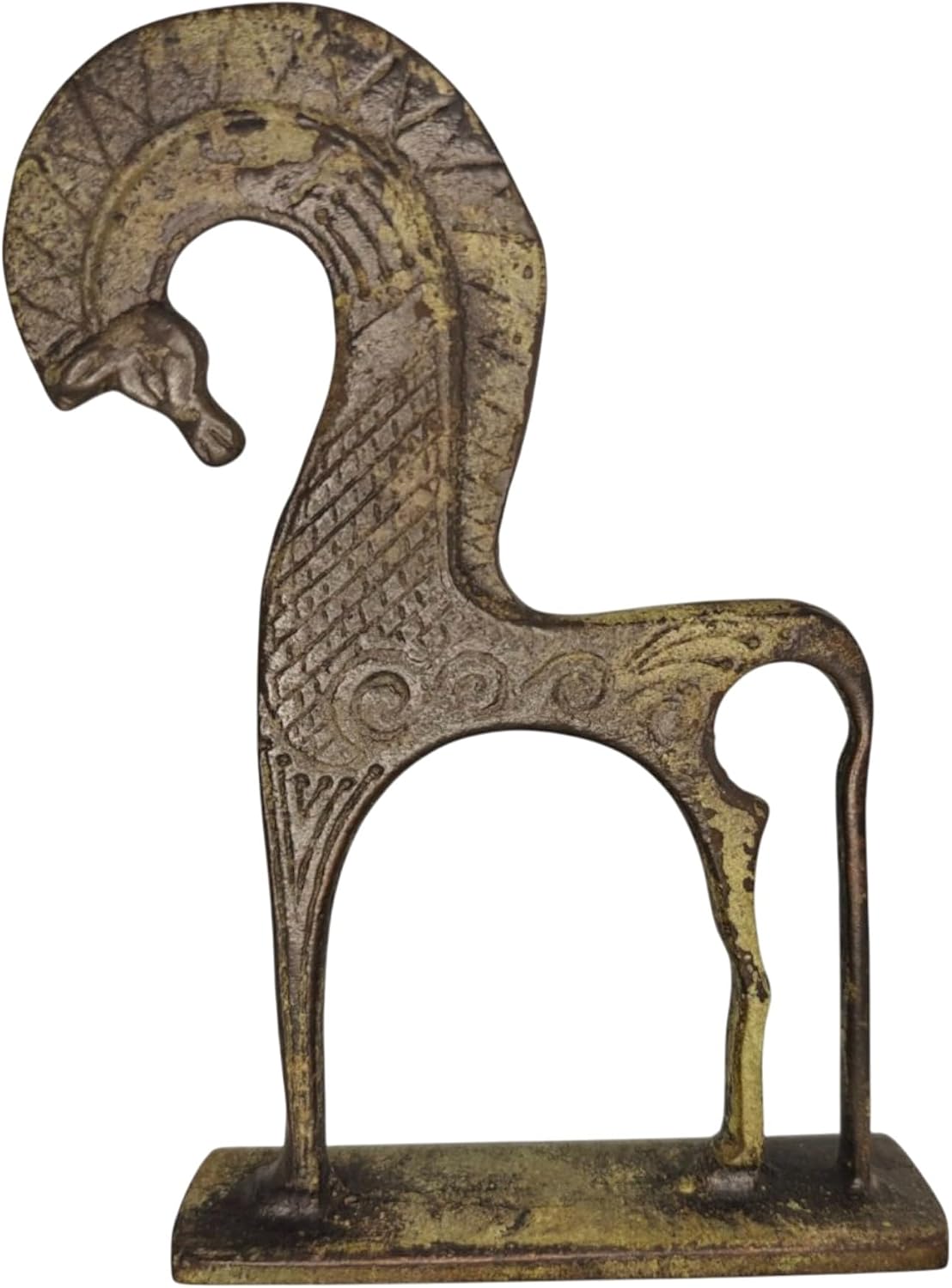 Iconsgr Ancient Greek Bronze Museum Statue Replica of Horse from Geometric Era – Handmade in Greece Using Lost Wax Technique – 6.3x5.1 in / 16x13 cm (1124)