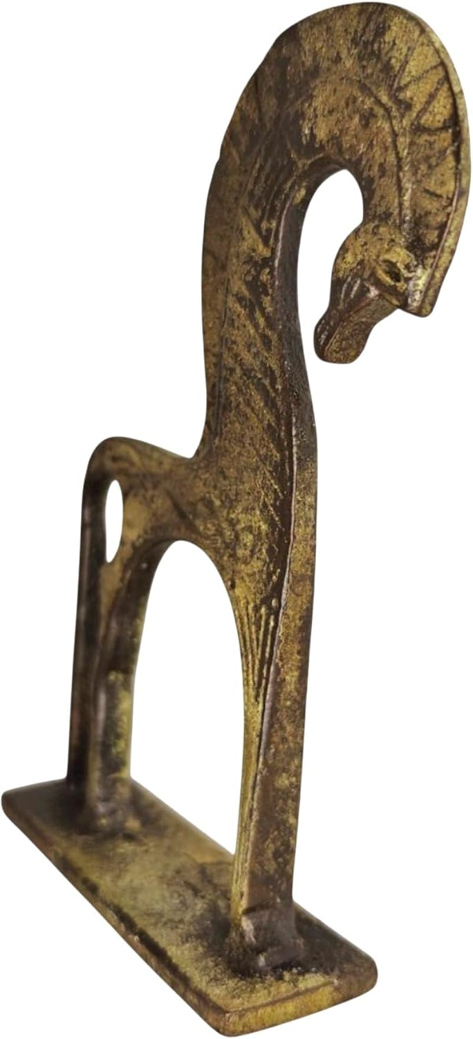 Iconsgr Ancient Greek Bronze Museum Statue Replica of Horse from Geometric Era – Handmade in Greece Using Lost Wax Technique – 6.3x5.1 in / 16x13 cm (1124)