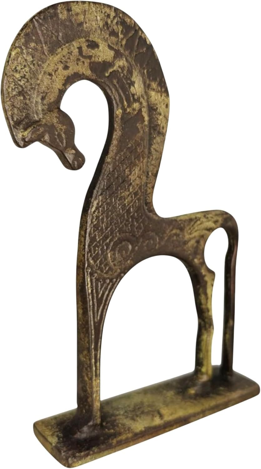 Iconsgr Ancient Greek Bronze Museum Statue Replica of Horse from Geometric Era – Handmade in Greece Using Lost Wax Technique – 6.3x5.1 in / 16x13 cm (1124)