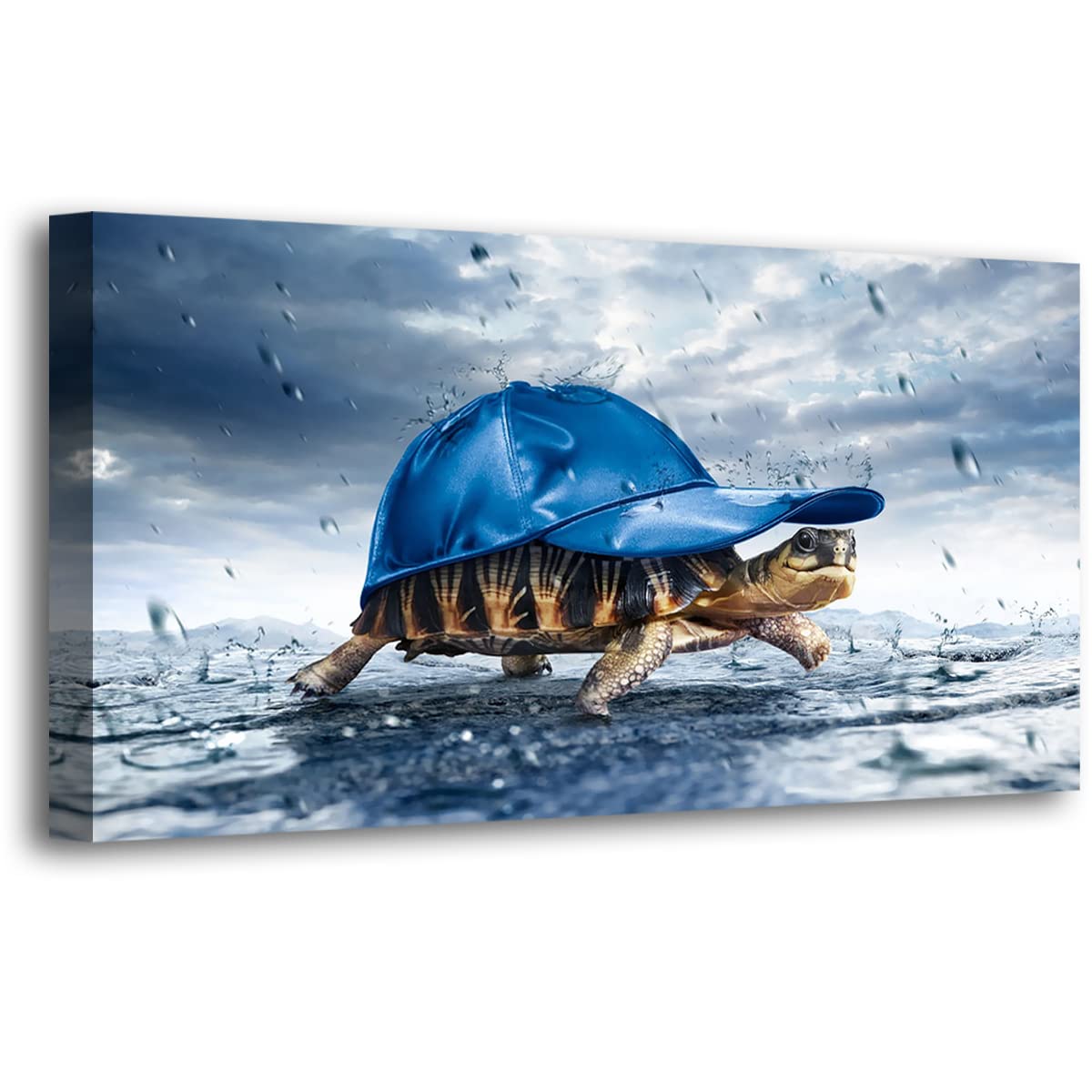 Abstract Canvas Wall Art for Living room Office Bedroom Golden Blue Wall Art Print Oil Paintings Modern Abstract River Texture Pictures Wall Decor Artwork Waterproof Ready to Hang - 20in * 40inch