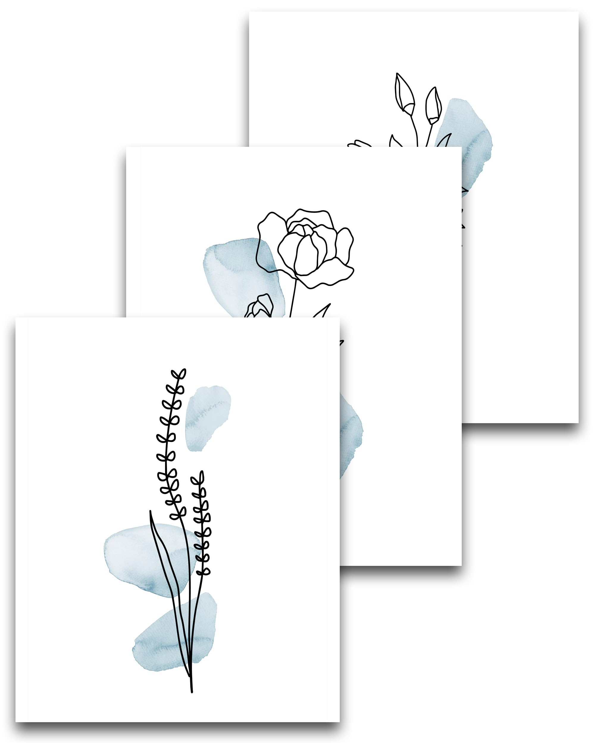 HesenDot Abstract Botanical Wall Art Set of 3, 30x40CM Neutral Plant Framed Canvas Prints, Beige Green Boho Aesthetic Wall Decor for Living Room Bedroom Bathroom Office Home