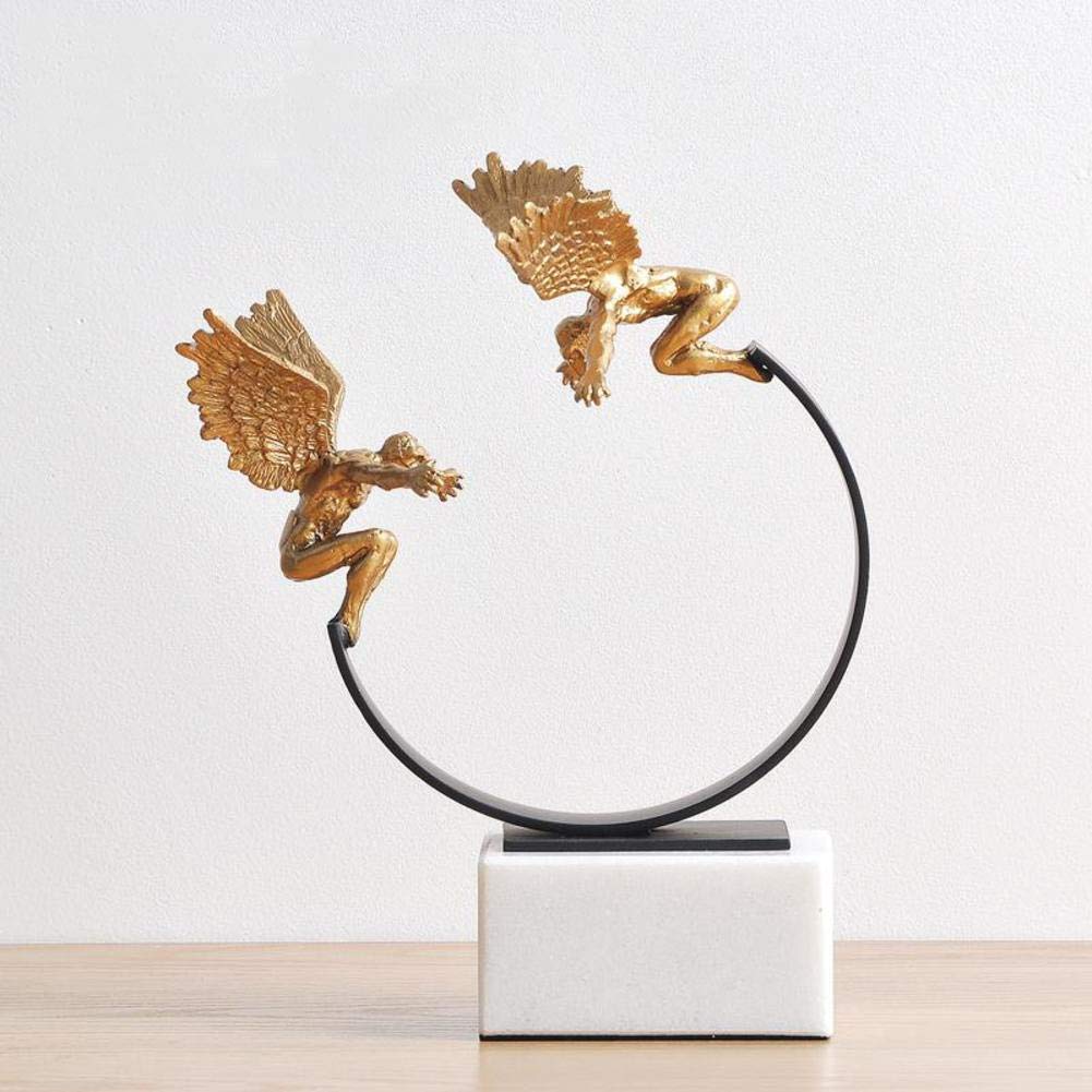Antique Bronze-Look Male Gymnast Sculpture,Modern Simplicity Metal Statue,Tabletop Decoration for Home Office Study Ornament-j 34x13x27cm(13x5x11inch) 34x13x27cm(13x5x11inch) Gift