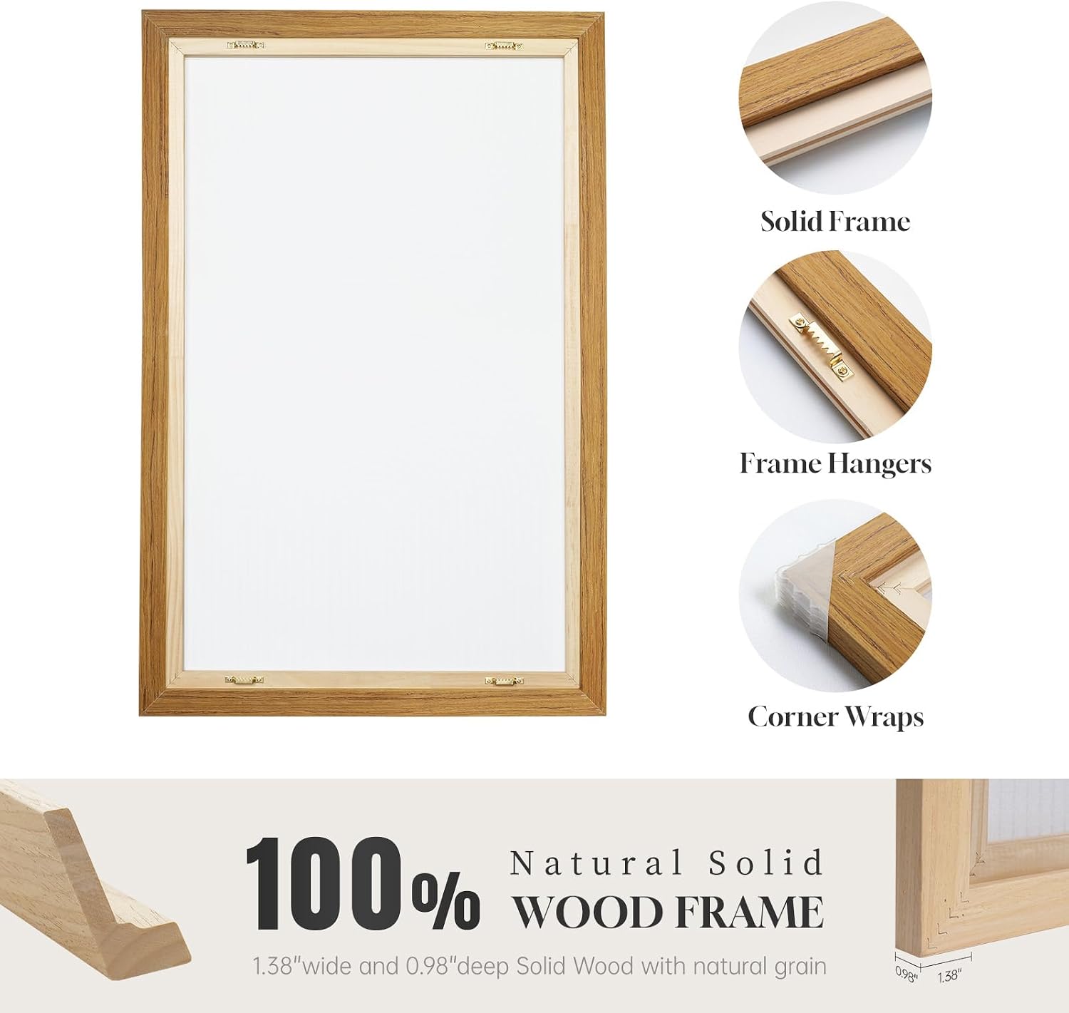 Large Framed Neutral Abstract Landscape Set of 3 Living Room Wall Art, Modern Misty Pine Forest Canvas Artwork for Walls, Beige Rustic Farmhouse Nature Wall Decor for Bedroom Hallway Office, 24x36 In