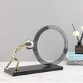 Abstract Atlas Crystal & Metal Sculpture – Handmade Modern Art Figurine, Geometric Crystal Stone Statue for Home Office Decoration & Collectible Gift (7.9'' x 4.1'' x 7.9'', 6 lbs)