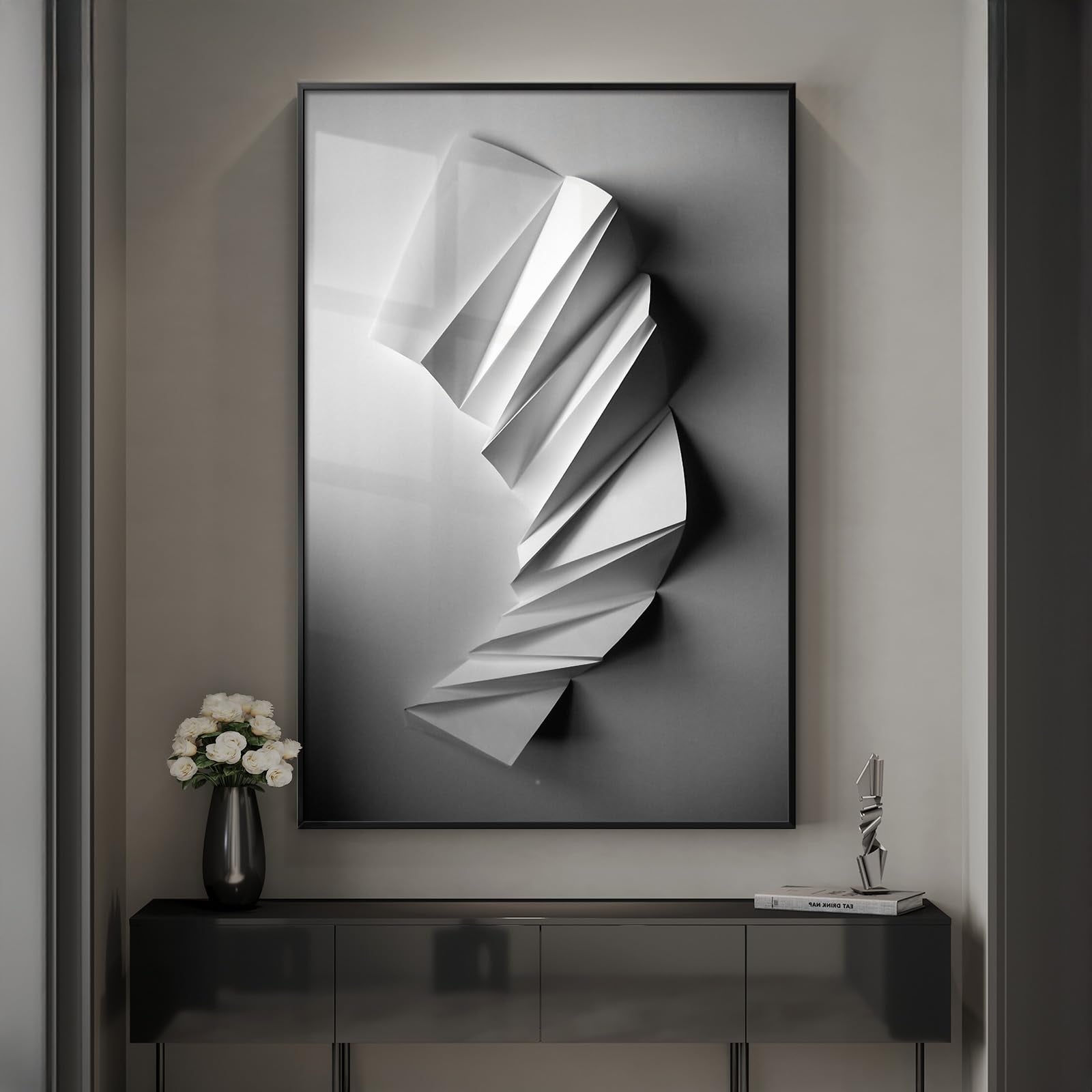 Framed Green Abstract Wall Art, Modern Canvas Prints Paintings for Walls, Contemporary Minimalist Colorful Brushstroke Pictures for Living Room Dining Bedroom Office Hallway Wall Decor 36x24 In