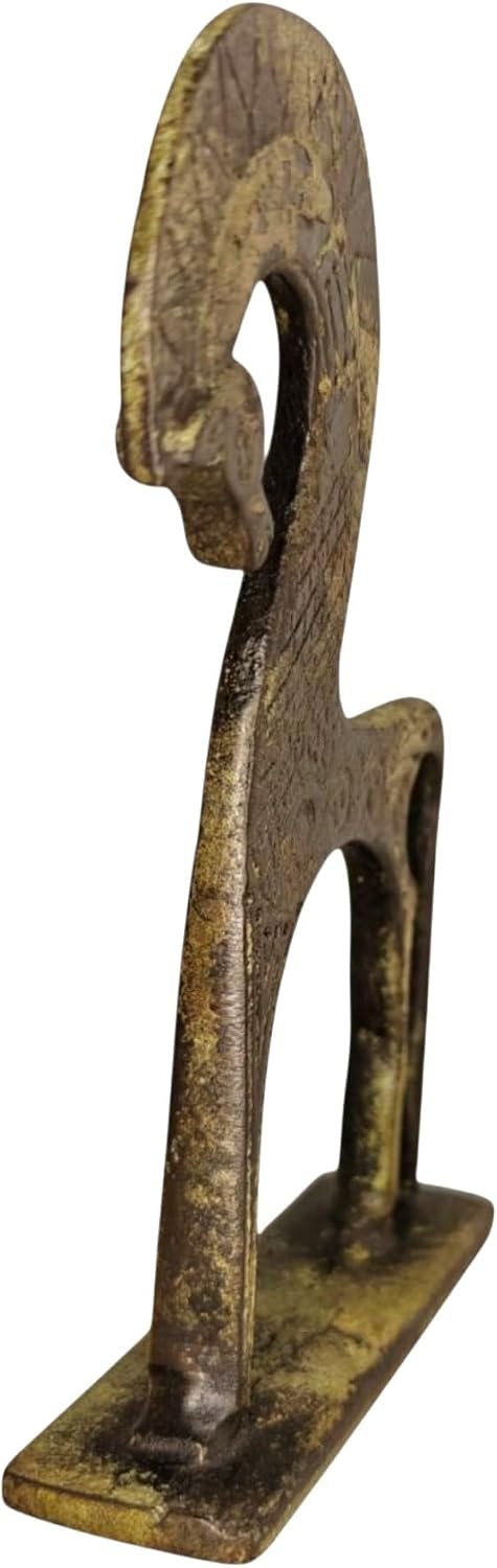 Iconsgr Ancient Greek Bronze Museum Statue Replica of Horse from Geometric Era – Handmade in Greece Using Lost Wax Technique – 6.3x5.1 in / 16x13 cm (1124)