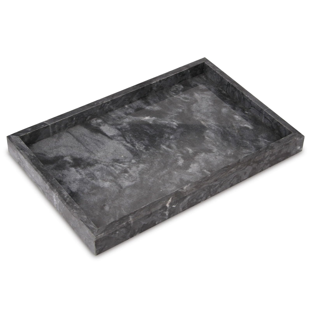 Marble Bathroom Vanity Tray, Natural Luxury Vanity Home Kitchen Bathroom Table Tray, Stone Decorative Countertop Dresser Trays for Key Coffee Perfume Jewelry Makeup (Calacatta Viola, 12"x 8" x1.2")