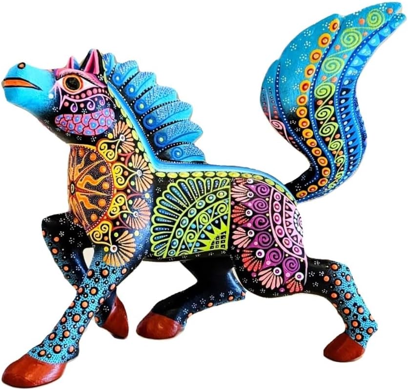 Mexican Alebrije Masterpiece Horse Wood Carving Handcrafted Sculpture (Medium)