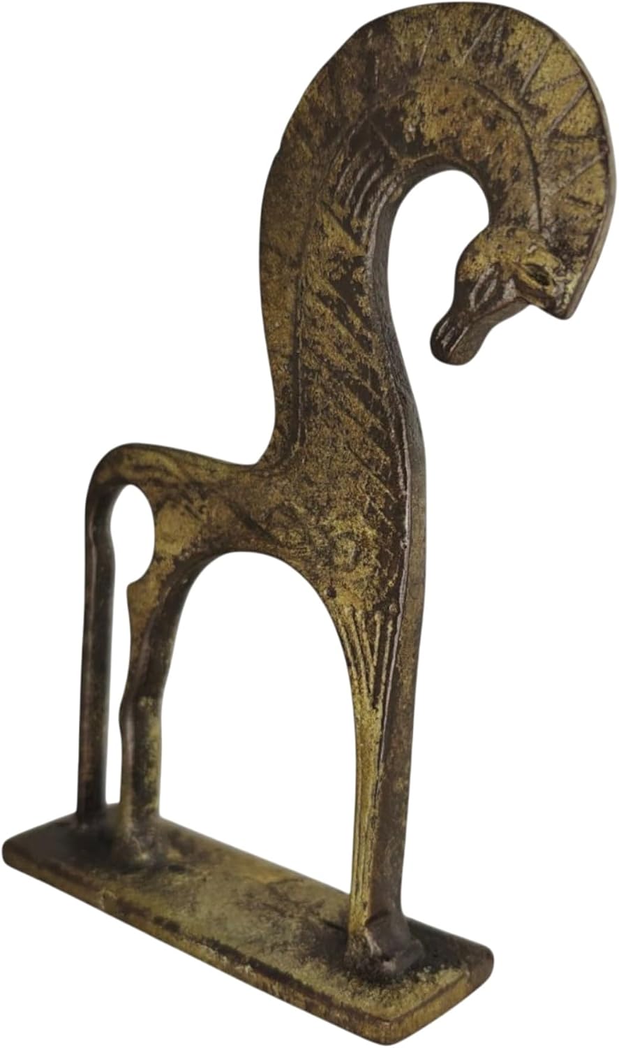 Iconsgr Ancient Greek Bronze Museum Statue Replica of Horse from Geometric Era – Handmade in Greece Using Lost Wax Technique – 6.3x5.1 in / 16x13 cm (1124)