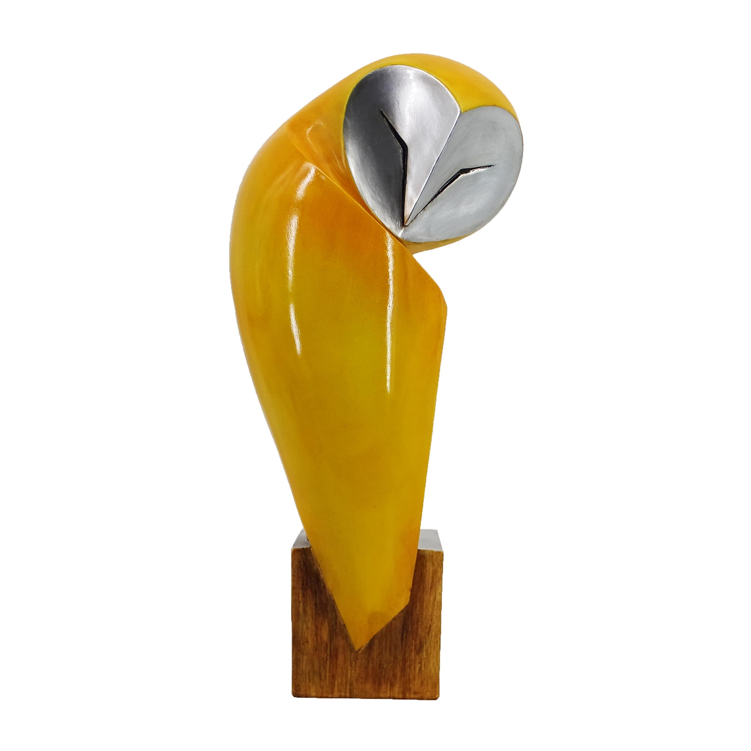 Mid-Century Modern 15 Inch Resin Owl Sculpture - Handmade Vintage Home Decor Statue for Bookshelves, Office Desk, Mantel & Collector Display