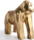 Golden Gorilla Statue - Abstract Art Resin Sculpture for Home and Office Decor - Tabletop, Bookshelf, or Desktop Ornament - 8.3" H - Gift for Animal Lovers