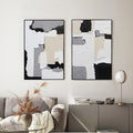 Large Abstract Neutral Textured Framed Canvas Wall Art Set, Minimalist Wall Decor Art Prints, Modern Graey Beige Wall Painting Artwork for Living Room,Bedroom,Dining Room,Office, 24"x36"x3
