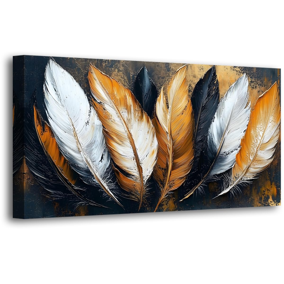 Abstract Canvas Wall Art for Living room Office Bedroom Golden Blue Wall Art Print Oil Paintings Modern Abstract River Texture Pictures Wall Decor Artwork Waterproof Ready to Hang - 20in * 40inch