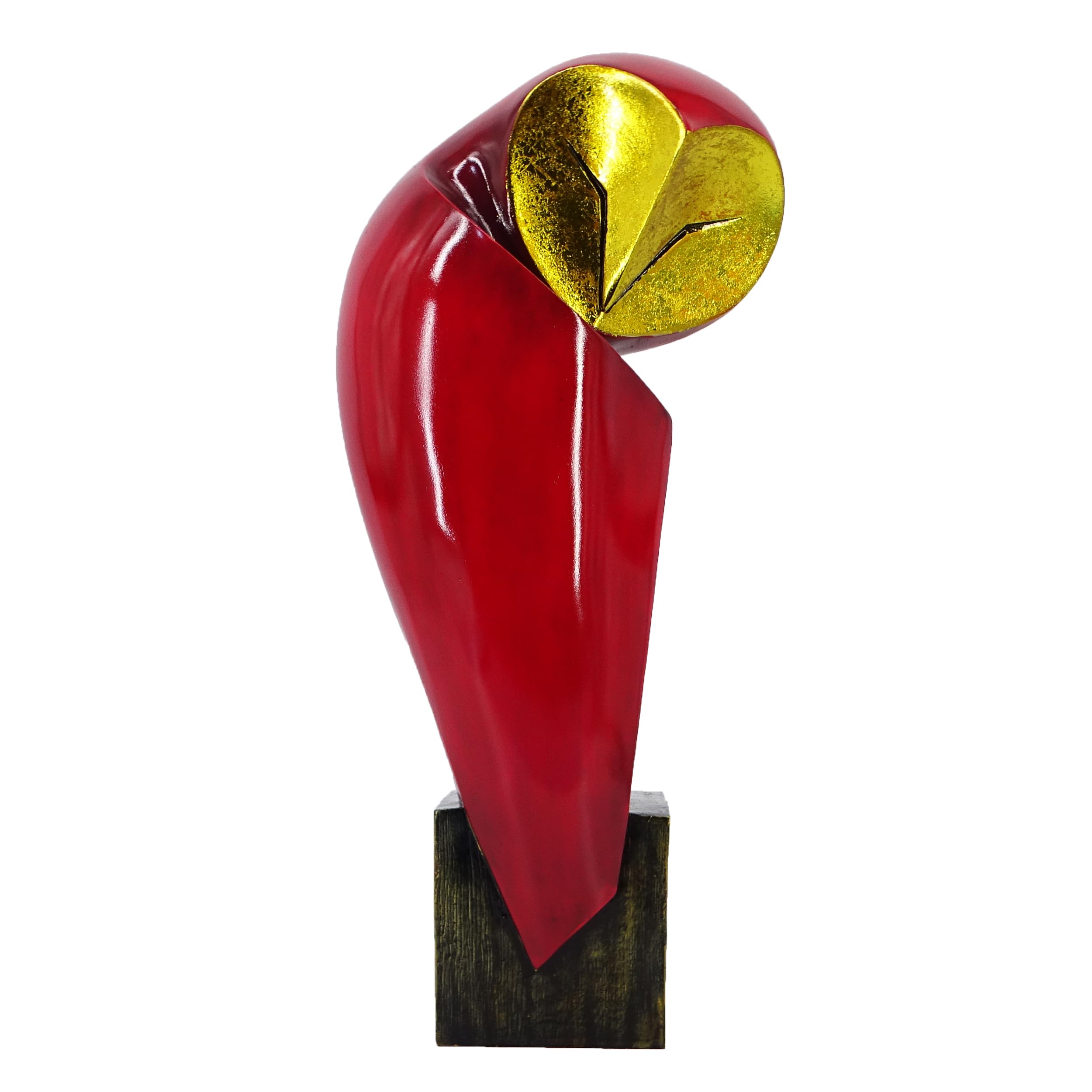 Mid-Century Modern 15 Inch Resin Owl Sculpture - Handmade Vintage Home Decor Statue for Bookshelves, Office Desk, Mantel & Collector Display