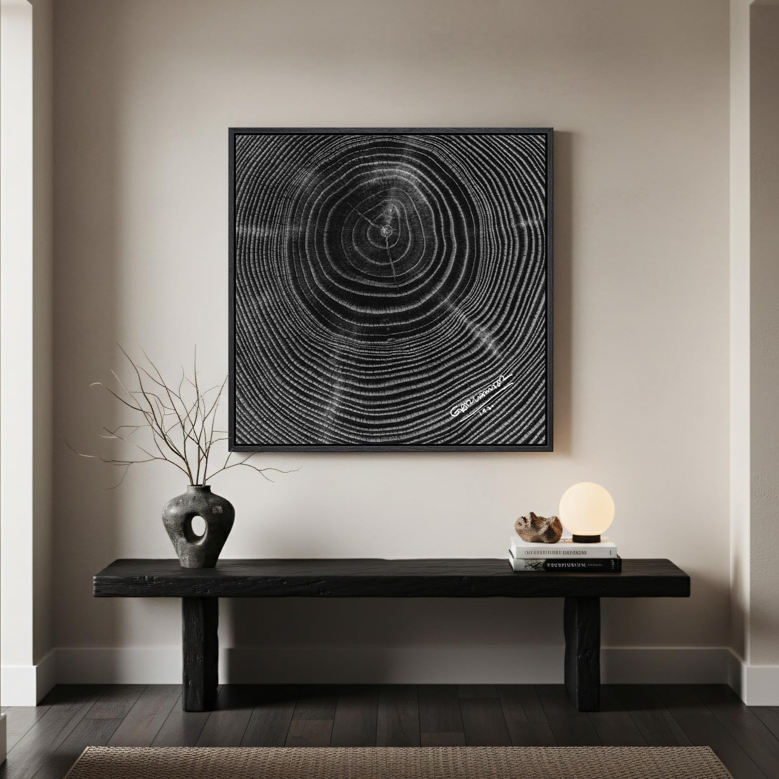 Framed Neutral Abstract Wall Art, Large Modern Canvas Prints Paintings Artwork for Walls, Minimalist Earth Tone Abstract Pictures for Living Room Lounge Dining Bedroom Office Wall Decor 30x30 In