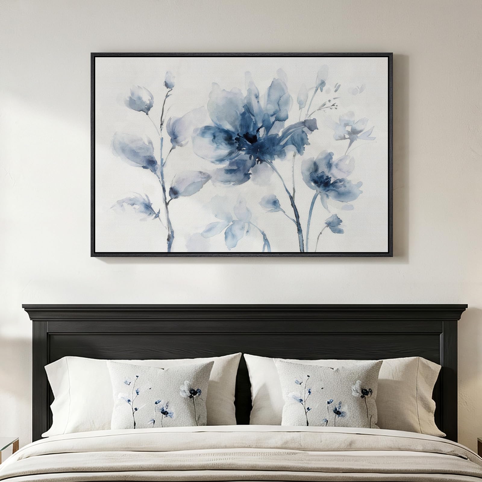 Framed Abstract Flower Wall Art, Colorful Botanical Floral Canvas Painting Prints for Modern Farmhouse Wall Art Decor, Wildflower Pictures for Living Room Bedroom Dining Room Wall Decor, 24x36 Inch