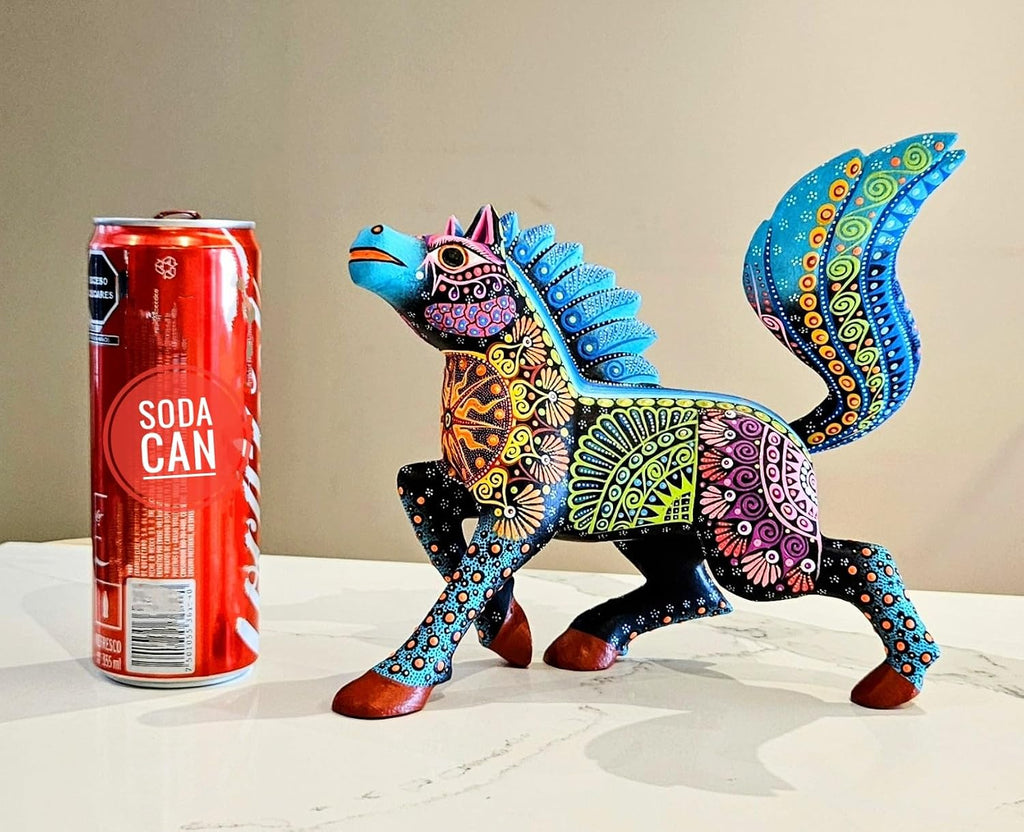 Mexican Alebrije Masterpiece Horse Wood Carving Handcrafted Sculpture (Medium)