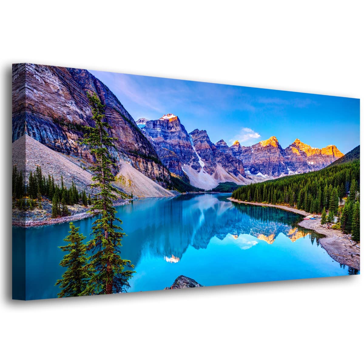 Abstract Canvas Wall Art for Living room Office Bedroom Golden Blue Wall Art Print Oil Paintings Modern Abstract River Texture Pictures Wall Decor Artwork Waterproof Ready to Hang - 20in * 40inch