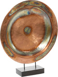 Deco 79 Metal Geometric Decorative Sculpture Home Decor Statue with Black Stand, Accent Figurine 25" x 6" x 30", Copper