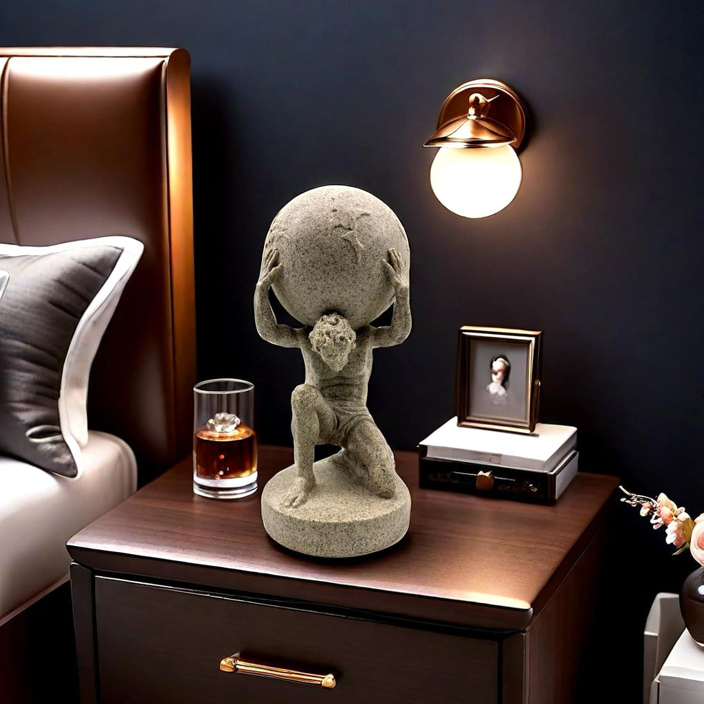 10.5 Inch Greek Atlas Holding World Statue Sculpture Figurine Home Office Living Room Desktop Display Decor Decorative Decoration