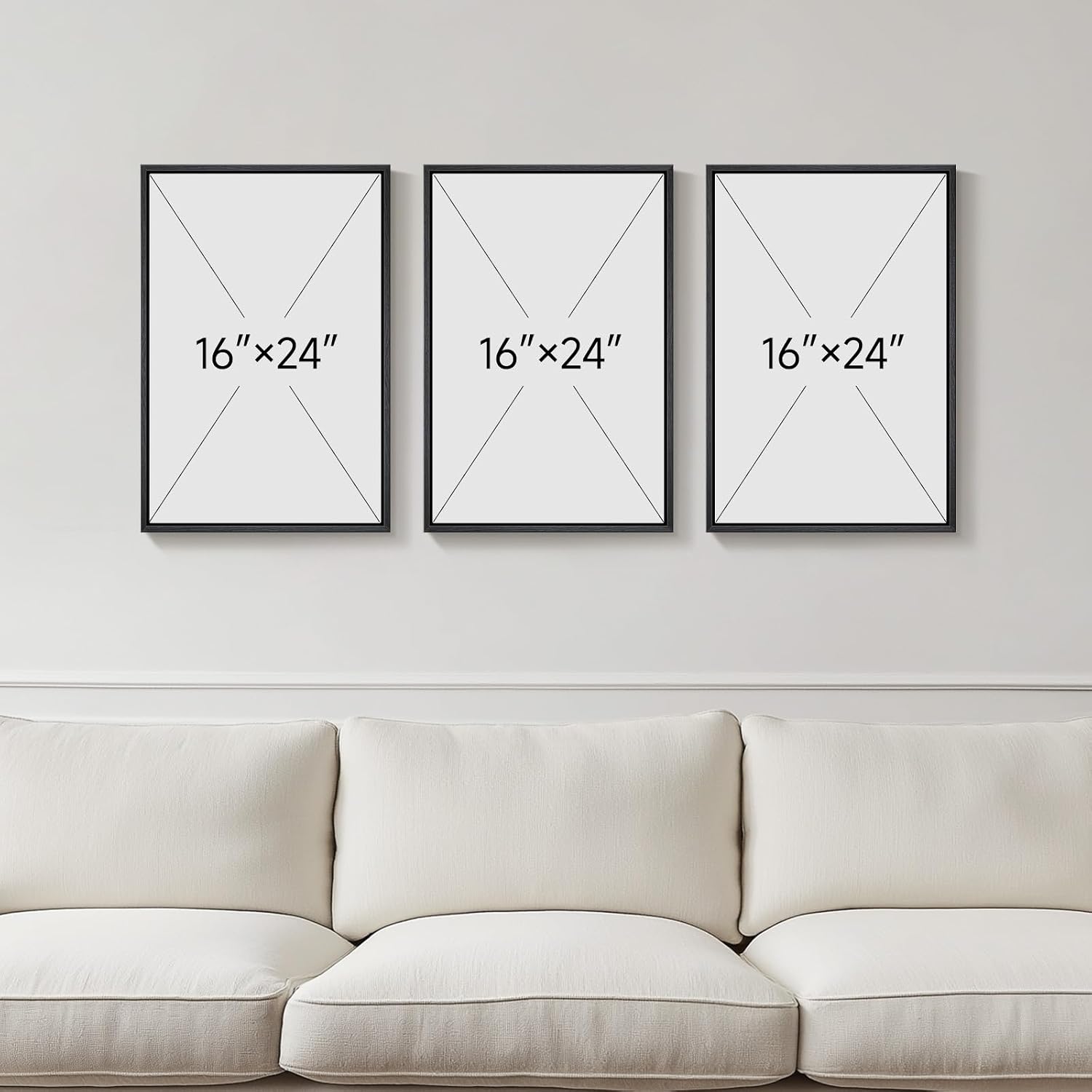 Framed Colorful Abstract Wall Art for Living Room, 3 Piece Mid Century Modern Canvas Paintings Prints Artwork for Walls, Large Modern Triptych Pictures Wall Decor for Bedroom Home Office, 16x24 Inch
