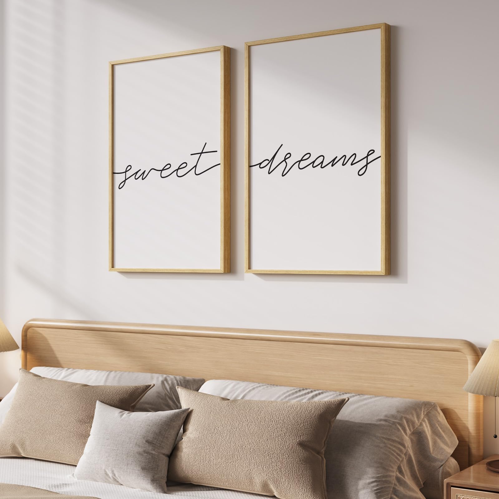 Framed Neutral Abstract Landscape Wall Art for Living Room, Large Set of 2 Minimalist Tree Canvas Artwork for Walls, Modern Nature Scenic Paintings Prints Wall Decor for Bedroom Home Office, 20x30 In