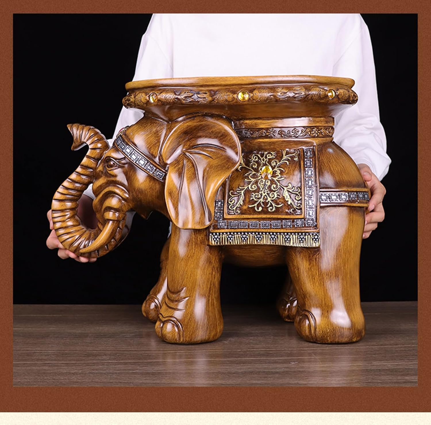 Money Elephant Figurine Elephant Statue Elephant Figurine China Style Feng Shui Chinese Statue Figurine Home Office Decor for Romance and Love,C,40 * 25 * 35cm