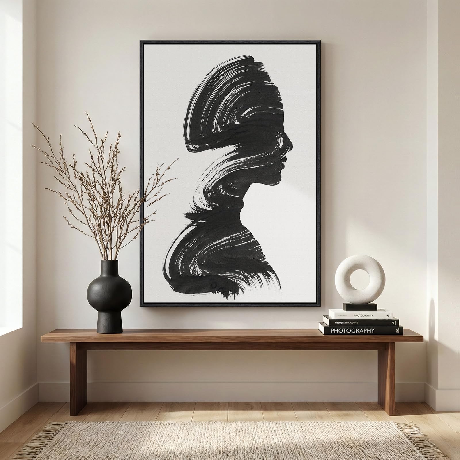Framed Green Abstract Wall Art, Modern Canvas Prints Paintings for Walls, Contemporary Minimalist Colorful Brushstroke Pictures for Living Room Dining Bedroom Office Hallway Wall Decor 36x24 In