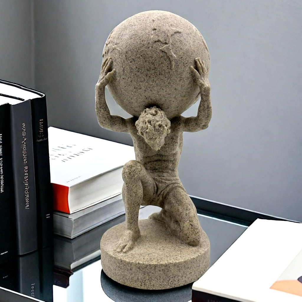 10.5 Inch Greek Atlas Holding World Statue Sculpture Figurine Home Office Living Room Desktop Display Decor Decorative Decoration