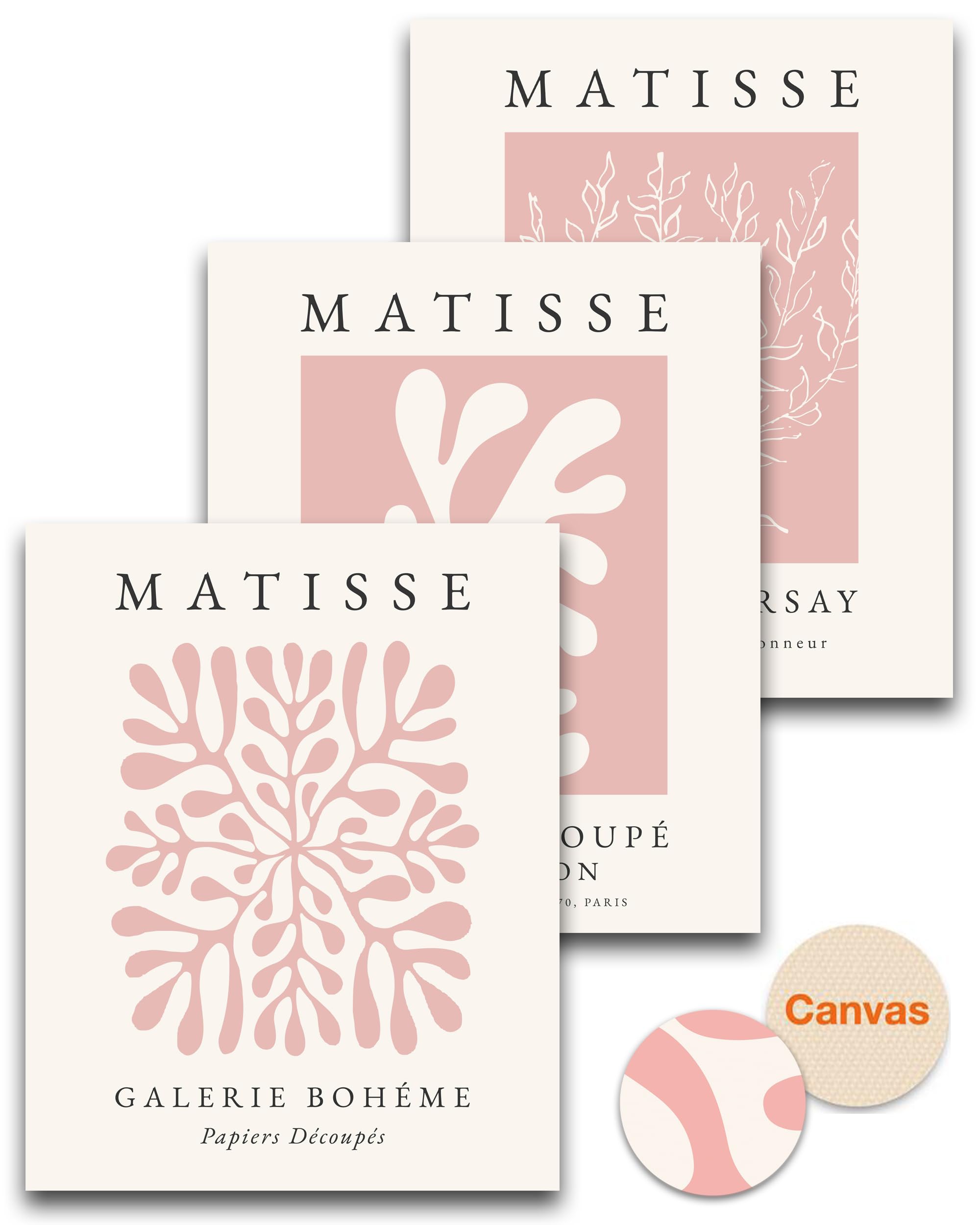 HesenDot Abstract Botanical Wall Art Set of 3, 30x40CM Neutral Plant Framed Canvas Prints, Beige Green Boho Aesthetic Wall Decor for Living Room Bedroom Bathroom Office Home