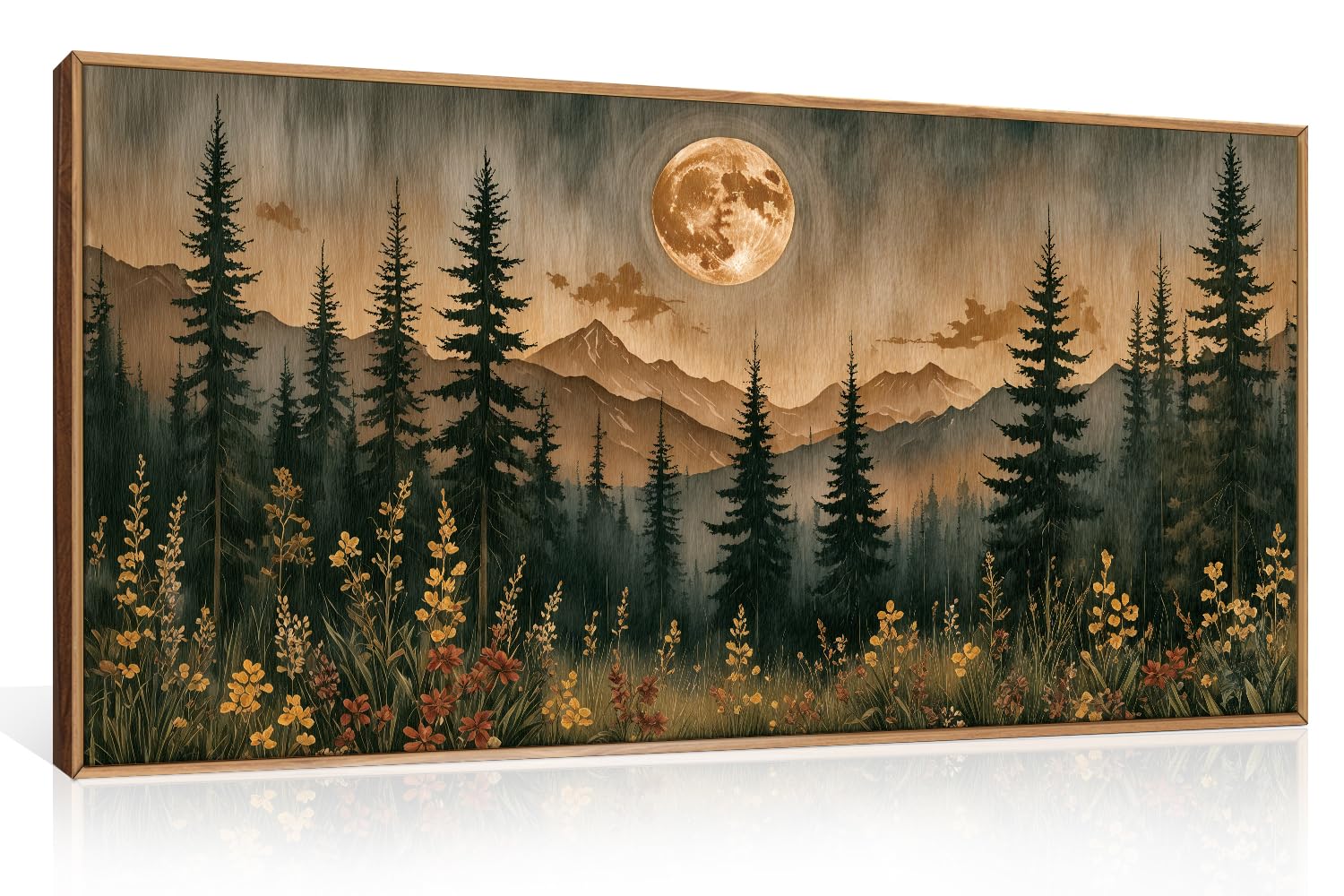 HOURIA Abstract Neutral Vintage Earth Tone Framed Canvas Wall Art Set,Modern Minimalist Rustic Brown Beige Wall Decor,Wabi Sabi Textured Brushstroke Artwork for Living Room,Bedroom,Farmhouse-24"x36"x3