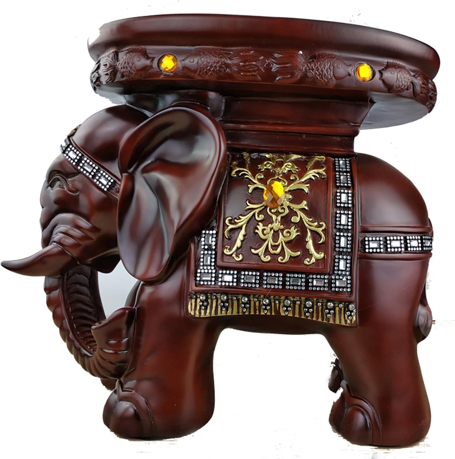 Money Elephant Figurine Elephant Statue Elephant Figurine China Style Feng Shui Chinese Statue Figurine Home Office Decor for Romance and Love,C,40 * 25 * 35cm