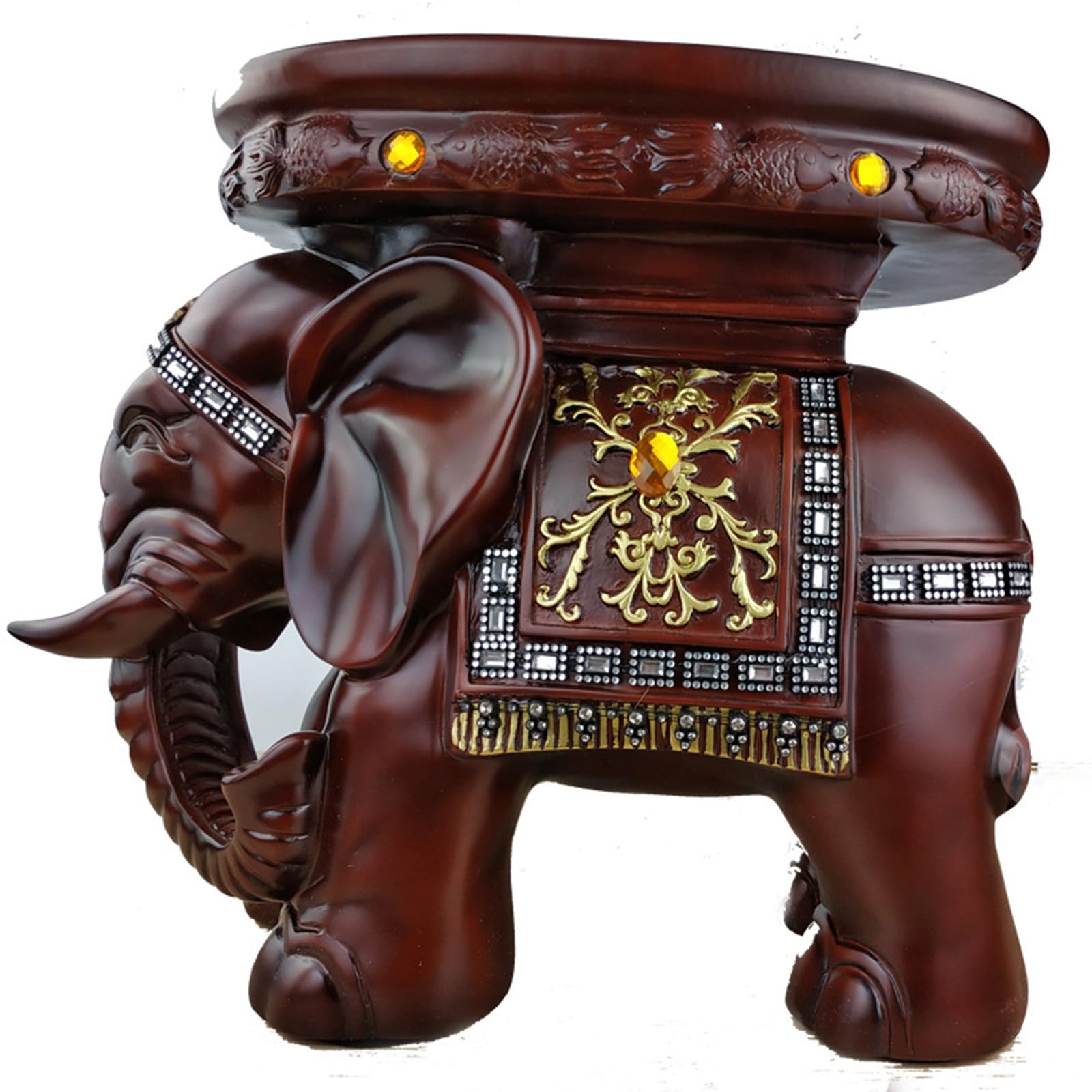 Money Elephant Figurine Elephant Statue Elephant Figurine China Style Feng Shui Chinese Statue Figurine Home Office Decor for Romance and Love,C,40 * 25 * 35cm