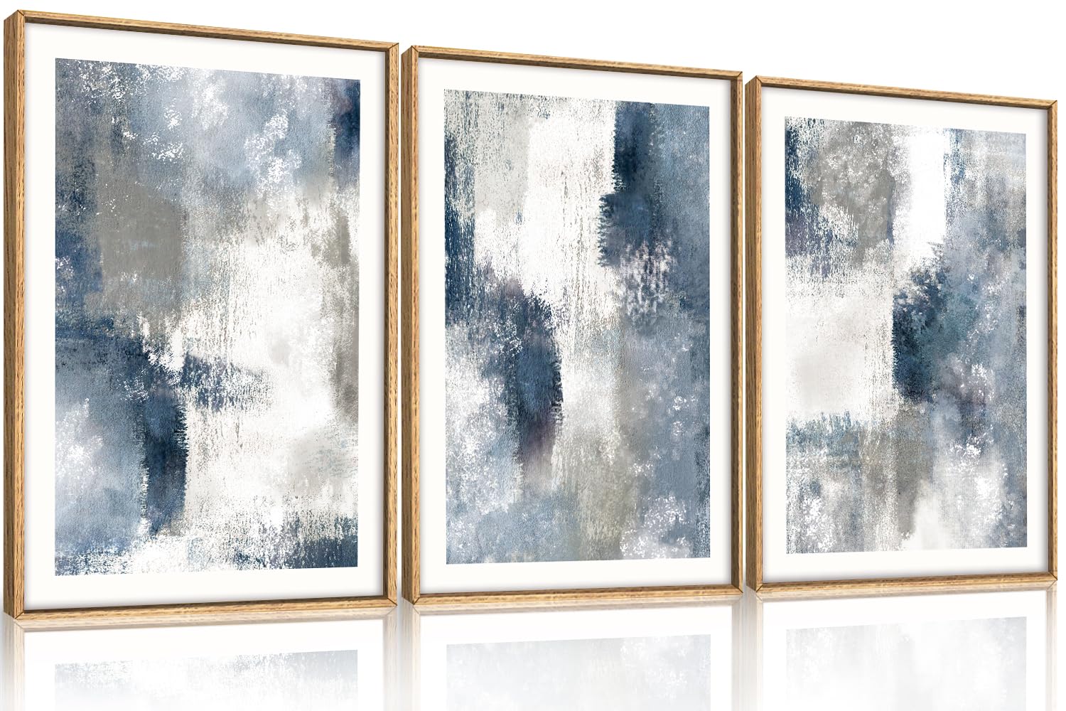 HOURIA Abstract Neutral Vintage Earth Tone Framed Canvas Wall Art Set,Modern Minimalist Rustic Brown Beige Wall Decor,Wabi Sabi Textured Brushstroke Artwork for Living Room,Bedroom,Farmhouse-24"x36"x3