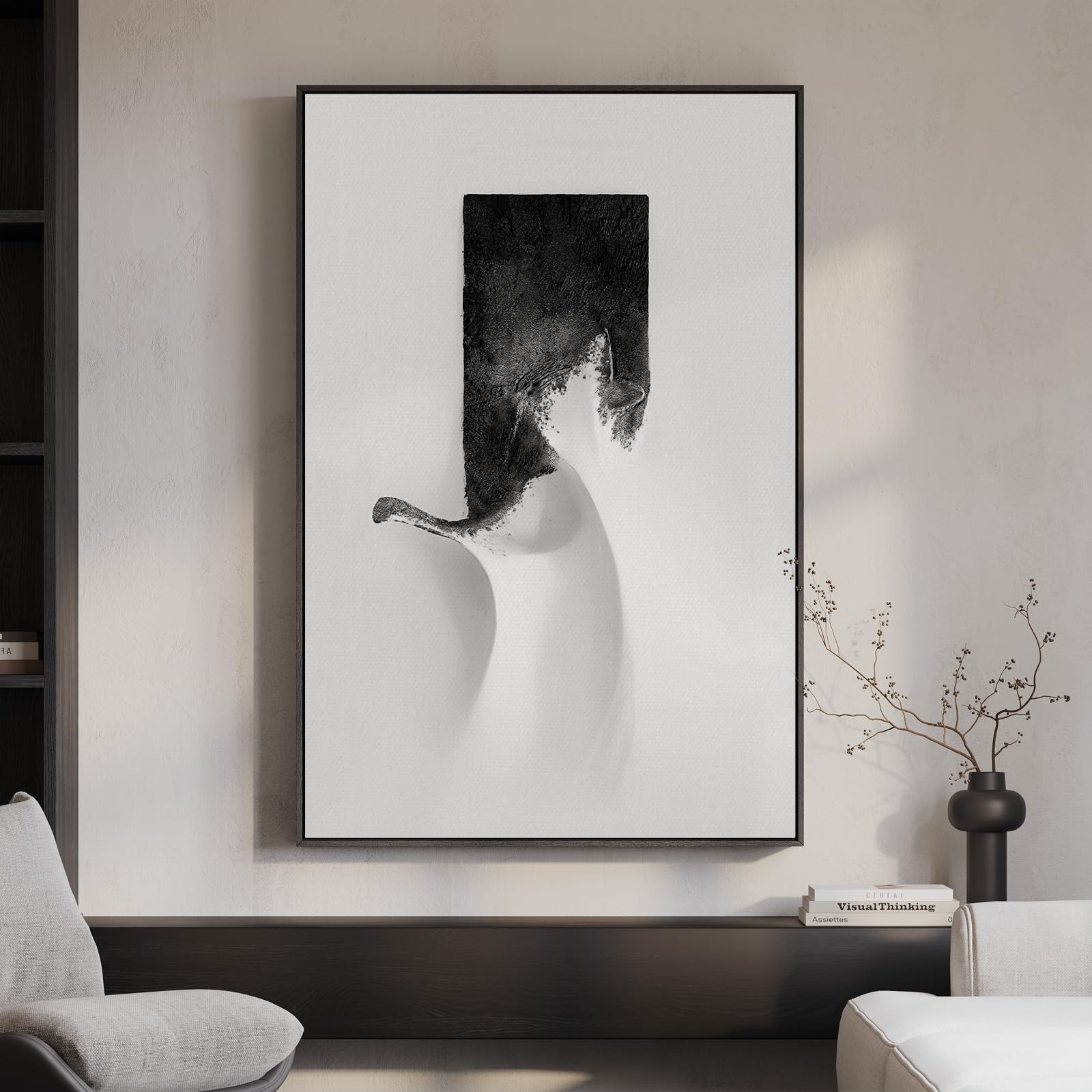 Framed Green Abstract Wall Art, Modern Canvas Prints Paintings for Walls, Contemporary Minimalist Colorful Brushstroke Pictures for Living Room Dining Bedroom Office Hallway Wall Decor 36x24 In