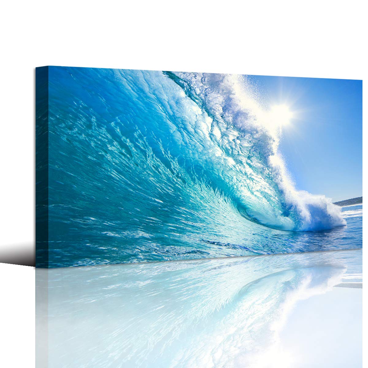 Abstract Canvas Wall Art for Living room Office Bedroom Golden Blue Wall Art Print Oil Paintings Modern Abstract River Texture Pictures Wall Decor Artwork Waterproof Ready to Hang - 20in * 40inch
