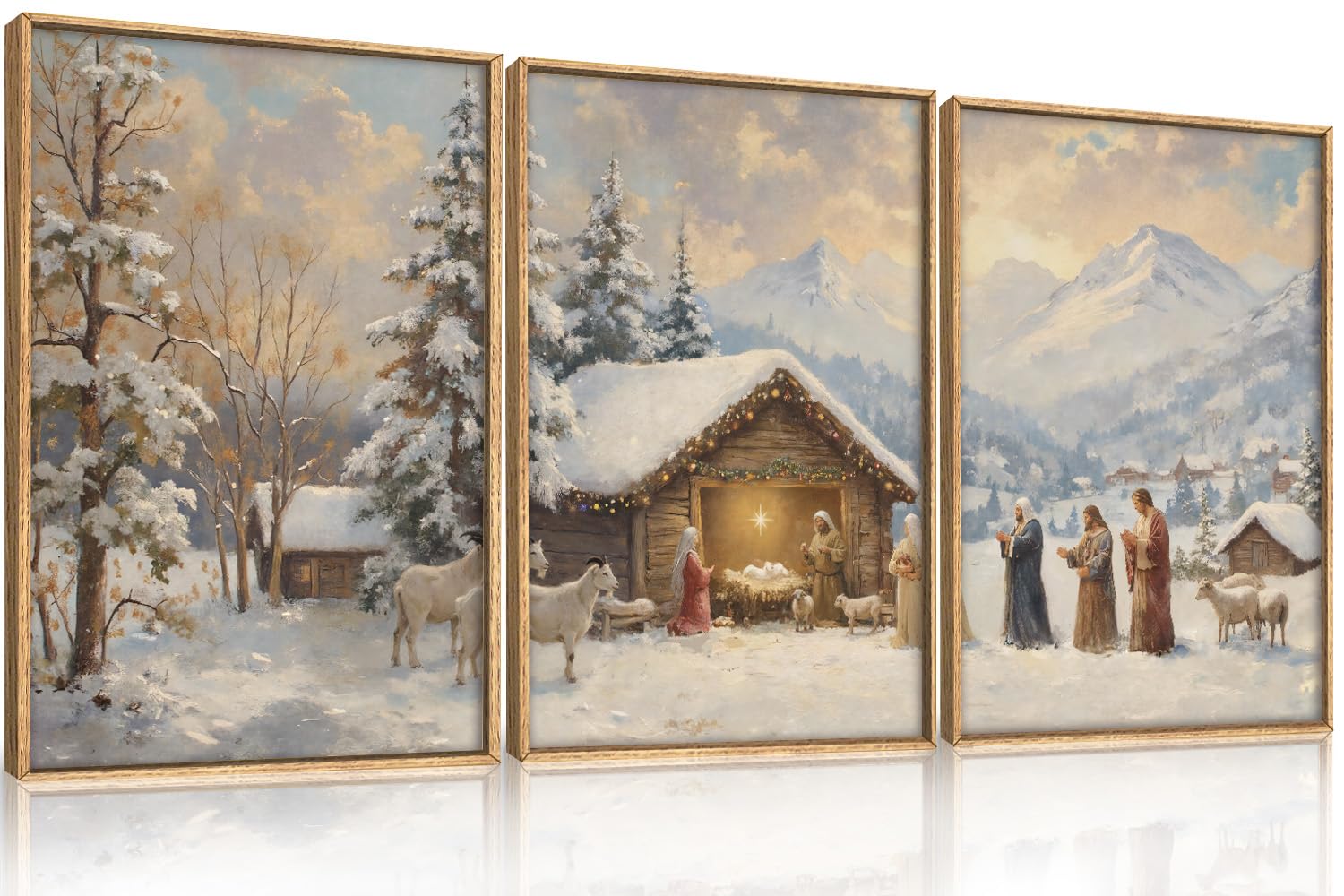 HOURIA Abstract Neutral Vintage Earth Tone Framed Canvas Wall Art Set,Modern Minimalist Rustic Brown Beige Wall Decor,Wabi Sabi Textured Brushstroke Artwork for Living Room,Bedroom,Farmhouse-24"x36"x3