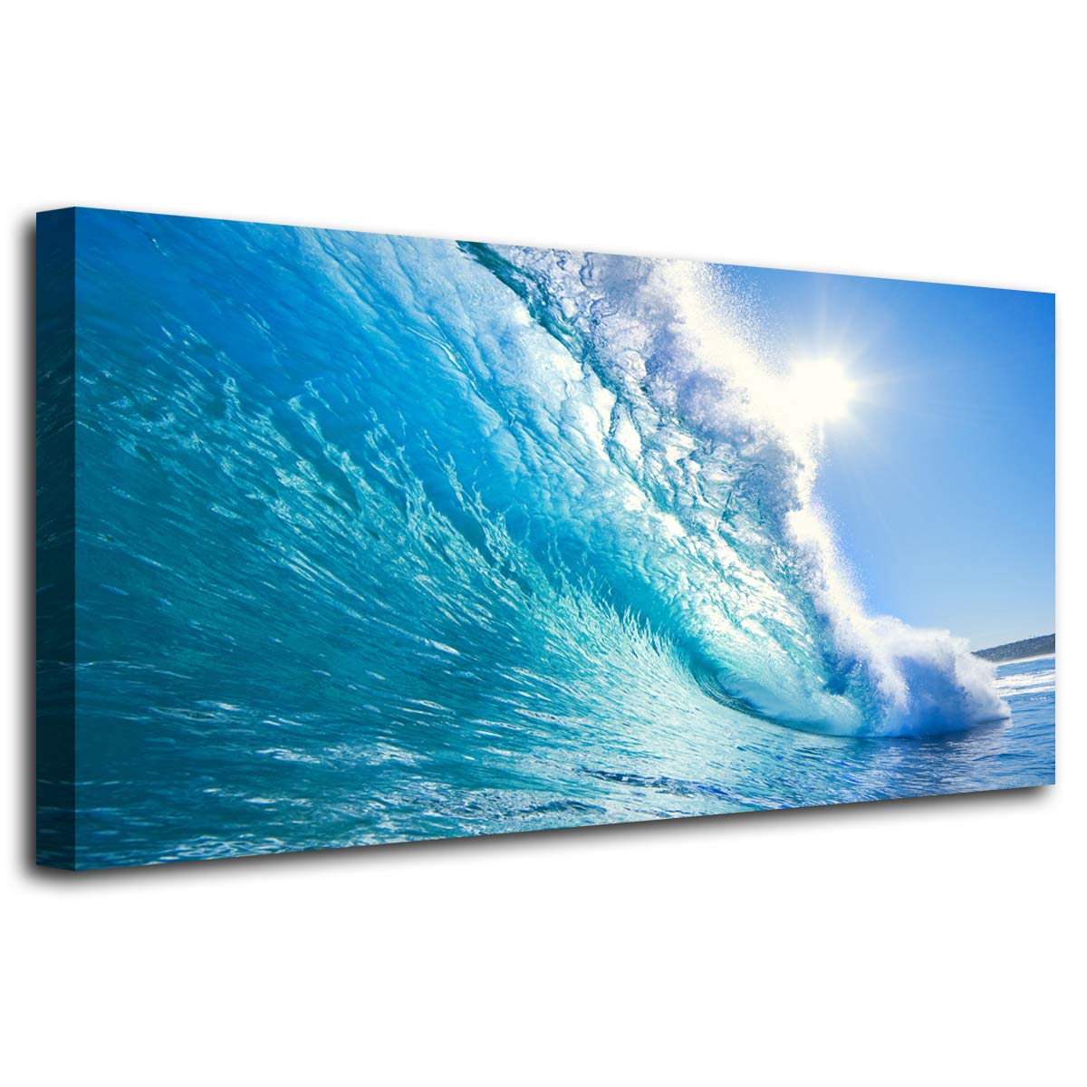 Abstract Canvas Wall Art for Living room Office Bedroom Golden Blue Wall Art Print Oil Paintings Modern Abstract River Texture Pictures Wall Decor Artwork Waterproof Ready to Hang - 20in * 40inch